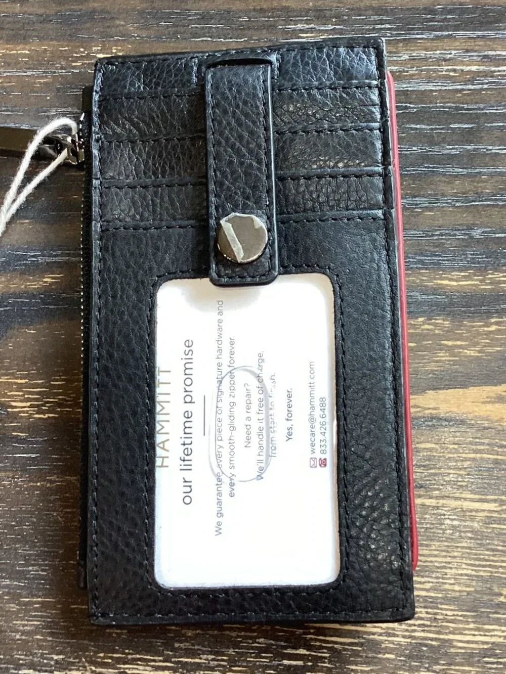 Hammitt 210 West Black Pebble Leather Card Holder